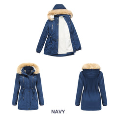 Women Thick Lambskin Cotton-Padded Coat