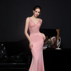 Elegant Lace Diamond Fishtail Evening Dress