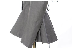 Autumn Gray Backless Lotus Leaf Coat Blazer