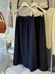 Denim Retro Color Casual Midi Skirt