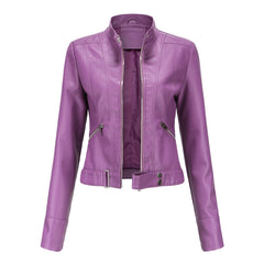 Women Thin Leather Short Jacket