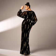 Long Sleeves Elegant Sequined Evening Dress