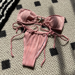 Women Drawstring Banded Bikini