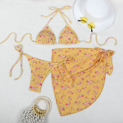 Three Piece Gauze Skirt Split Bikini