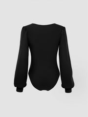 Women Sexy Slim Fit Long Sleeve V Neck Bodysuit