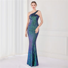 Elegant Sequin Sleeveless Long Formal Dress