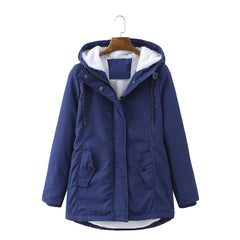 Hooded Lambswool Warm Cotton-Padded Coat