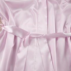 Autumn Pink Artificial Silk Feather Pajamas Two Piece Sets