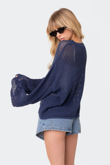 Women Hollow Out Knitted Blouse