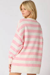 Loose Casual Knitted Long Sleeve Striped Sweater