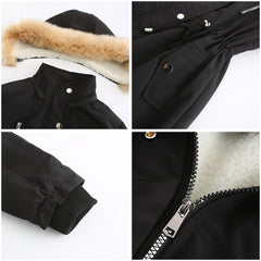 Women Thick Lambskin Cotton-Padded Coat