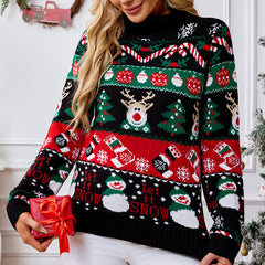 Women Long Sleeved Turtleneck Christmas Sweater