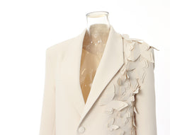 Elegant Butterfly Burning Floral Loose Blazer