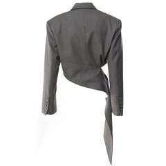 Women Asymmetric Cut Blazer Top