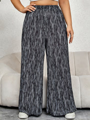 Plus Size High Waist Wide Leg Straight Tie Dyed Trousers