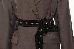 Autumn Winter Double Belt Loose Blazer