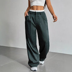 Casual High Waist Loose Drooping Straight Leg Pants