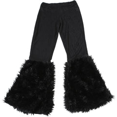 Women off Neck Sexy Fur Collar Long Sleeve T Shirt Pants Set