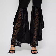 Women Elegant Lace Casual Bell Bottom Pants