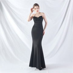 Elegant Off Shoulder Tube Top Satin Evening Dress