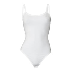 Summer White Slim Fit Sleeveless Bodysuit