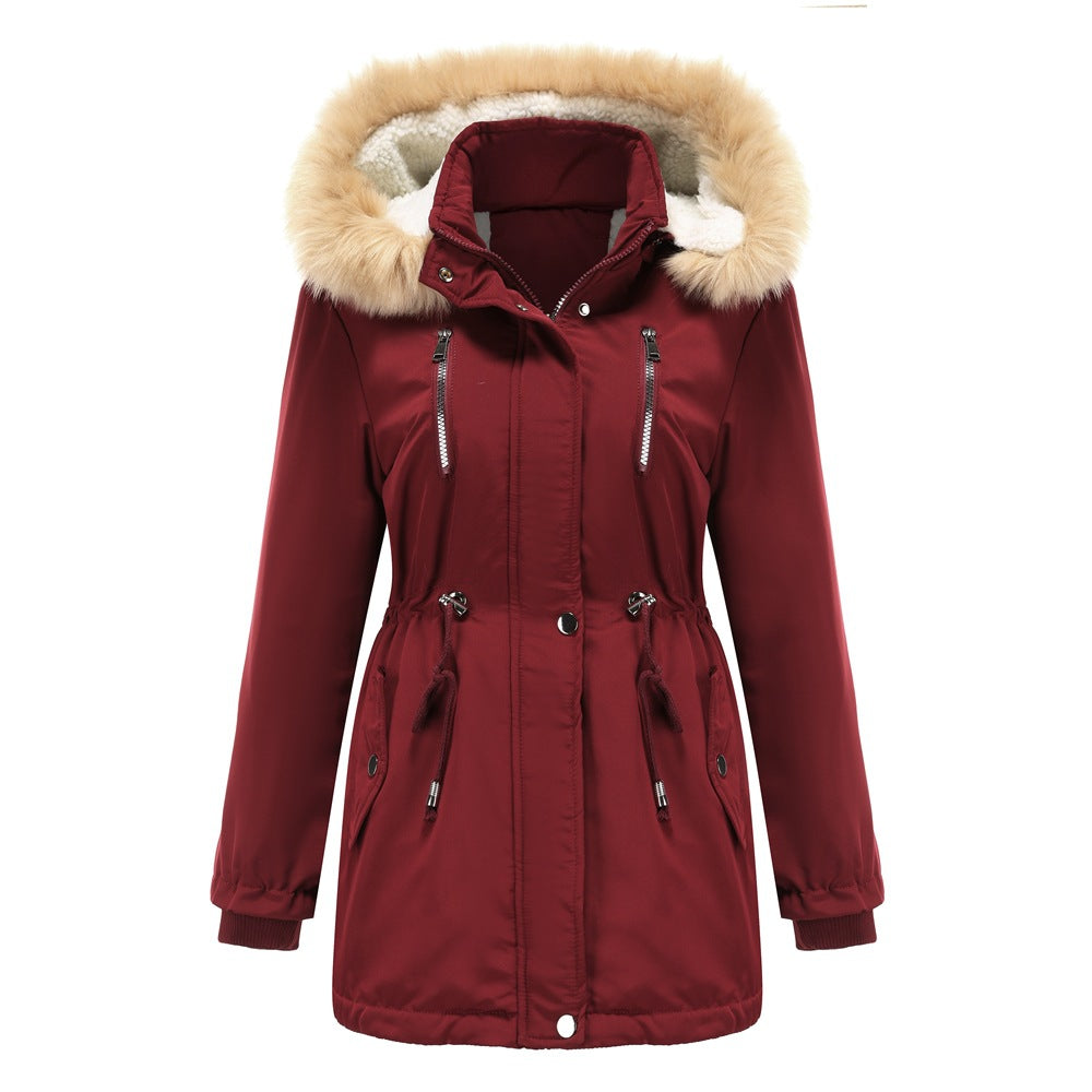 Women Thick Lambskin Cotton-Padded Coat