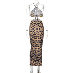 Sexy Leopard Print Bandeau Sling Party Dress