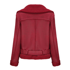 Women Faux Shearling Leather Jacket