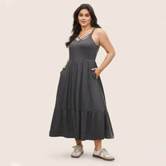 Plus Size Loose Casual Vacation Sling Maxi Dress