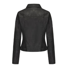 Long Sleeved Motorcycle Thin Leather Jacket