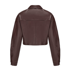 Loose Casual Leather Single Breasted Short Jacket