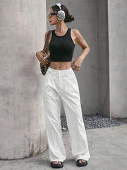 Casual High Waist Loose Drooping Straight Leg Pants