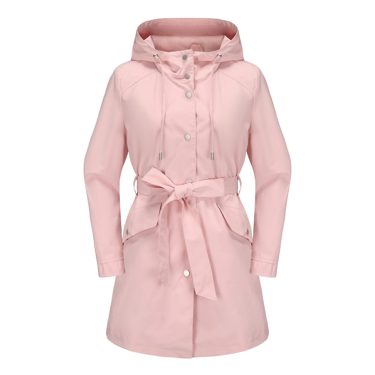 Long Hooded Waterproof Thin Casual Loose Trench Coat