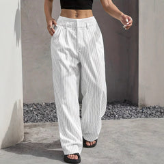 Casual High Waist Loose Drooping Straight Leg Pants