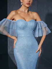 Off Shoulder Sweetheart Loose Evening Dress