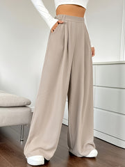 Elegant High Waist Wide Leg Casual Pants