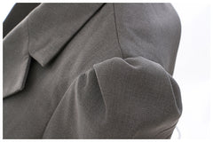 Autumn Gray Backless Lotus Leaf Coat Blazer