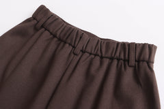 Draping High Waist Loose Woolen Skirt