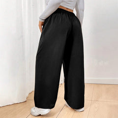 Loose Casual Solid Color Casual Wide Leg Track Pants
