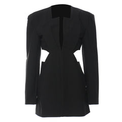 Exquisite Side Waist Baring Slim Fit Cut Jacket