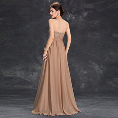 Elegant Embroidery Strapless Maxi Evening Dress