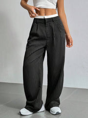 Casual High Waist Loose Drooping Straight Leg Pants