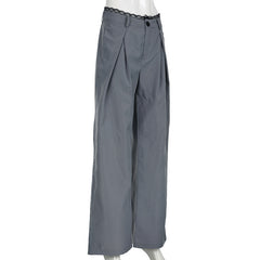 Women Gray Loose Wide Legs Trousers