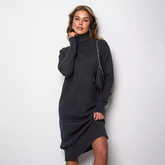 Women Turtleneck Loose Knitting Sweater Dress