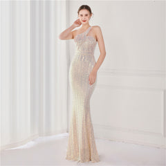 Elegant Sequin Sleeveless Long Formal Dress