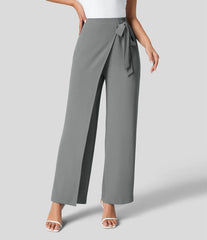 Women Casual Texture Wide Leg Trousers