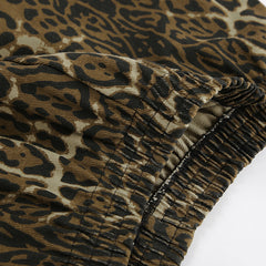 Casual Leopard Print Pure Cotton Straight Loose Shorts