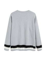 Round Neck Loose Retro Long Sleeved Sweater