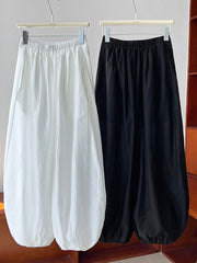 Summer White Loose Bloomers Bud Casual Pants