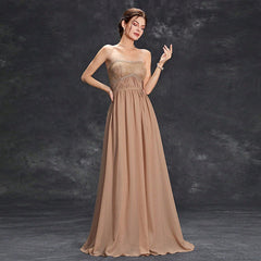 Elegant Embroidery Strapless Maxi Evening Dress